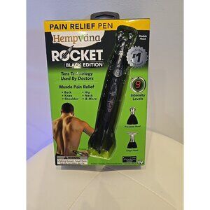 Hempvana Rocket Black Edition Tens Therapy Pain MUSCLE Relief Pen with 3 Heads